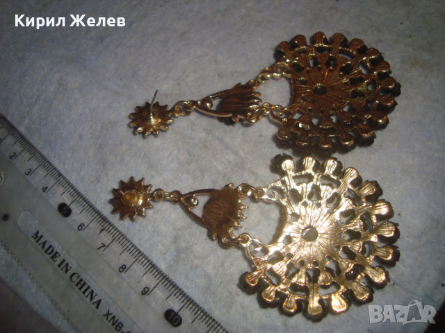 ПОЗЛАТЕНИ ФЛОРАЛНИ ВИНТИДЖ ОБЕЦИ ВЕЧЕРНИ 18952, снимка 5 - Обеци - 36470424