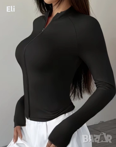 Елегантна дамска жилетка с цип, снимка 2 - Жилетки - 53627279