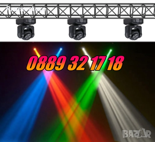 Дискотечен прожектор с 4 диода, прожектор Moving Head , снимка 3 - Декорация за дома - 52423551