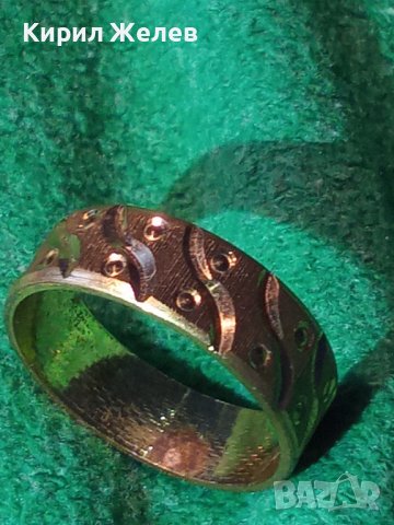 ВИНТИДЖ БРОНЗОВ ПОЗЛАТЕН ГРАВИРАН КРАСИВ РЕТРО СТИЛ ПРЪСТЕН ХАЛКА 70231, снимка 9 - Пръстени - 30285798