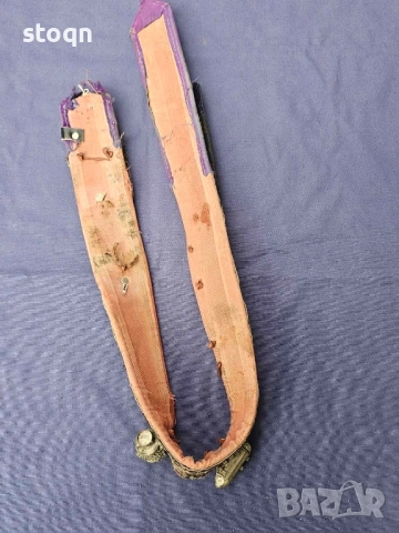 Стар Османски колан със сребърни(сачанени) елементи по него.дължина 106см на 7 см , снимка 5 - Колекции - 52442116