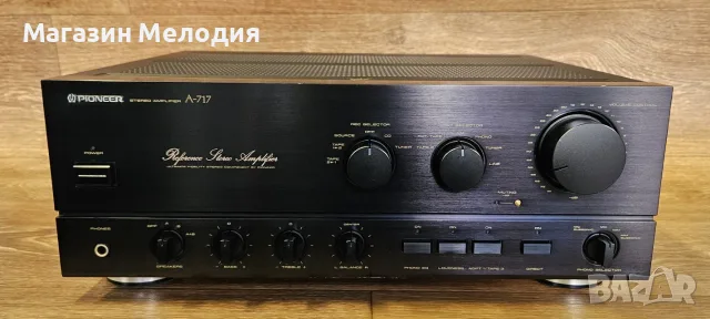 Усилвател Pioneer A-717 Reference – Японско чудовище от златната ера на Hi-Fi, снимка 5 - Ресийвъри, усилватели, смесителни пултове - 56208556