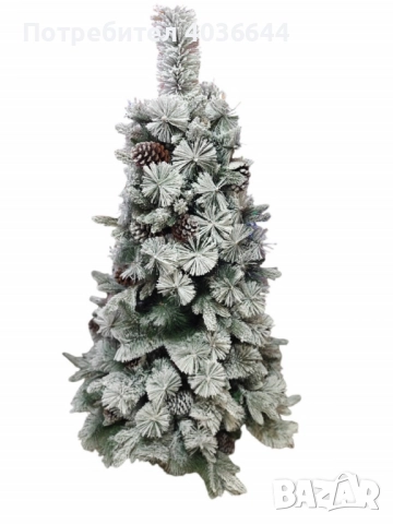 Изкуствено борче/елха със заскрежени иглички и шишарки, снимка 8 - Декорация за дома - 52407464