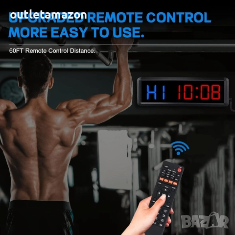 Таймер за фитнес, LED интервален таймер с дистанционно управление, снимка 4 - Фитнес уреди - 52752034