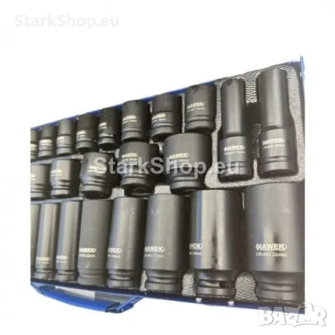 Комплект Ударни Вложки 35 части 1/2 (8 – 32 ММ) HAWEK в Метален Куфар Стандартни + Дълбоки Камъни, снимка 2 - Други инструменти - 50317444