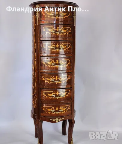 Висок седмичен комод " Луи XV" - кръг , снимка 2 - Скринове - 36354944