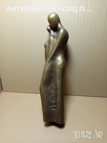 Голяма Стара Бронзова Статуя Скулптура Влюбена Двойка 6кг., снимка 4 - Антикварни и старинни предмети - 50967185