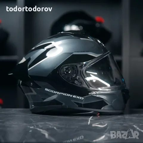 Мото каска SCORPION EXO-530 Slip Gray/Black 2026 ,вградени очила, снимка 2 - Аксесоари и консумативи - 55756400