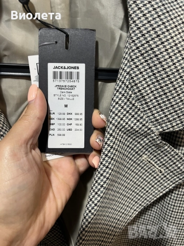 Елегантно мъжко яке Jack& Jones размер М, снимка 4 - Якета - 56066851