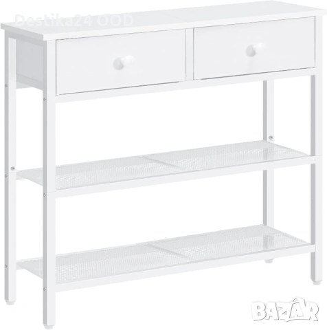 Модерно бяло шкафче за съхранение с чекмеджета и рафтове, снимка 3 - Шкафове - 53417734
