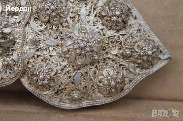 Сребърна пафта филигран, снимка 8 - Антикварни и старинни предмети - 44403219
