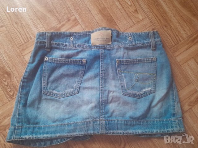 💙🌸Rossodisera🌸💙Италианска бутикова дънкова мини поличка уникат много интересен модел, снимка 10 - Поли - 42074983