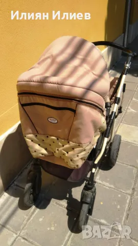 Комбинирана детска количка Sojan 2 в 1 Poland Avansis бежова, снимка 4 - Детски колички - 50361726