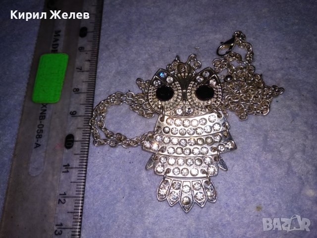 КРАСИВО ПОСРЕБРЕНО КРИСТАЛНО УКРАСЕНО ВИНТИДЖ АРТ БУХАЛЧЕ - КОЛИЕ ПЕНДАНТ 37363, снимка 13 - Колиета, медальони, синджири - 41682654