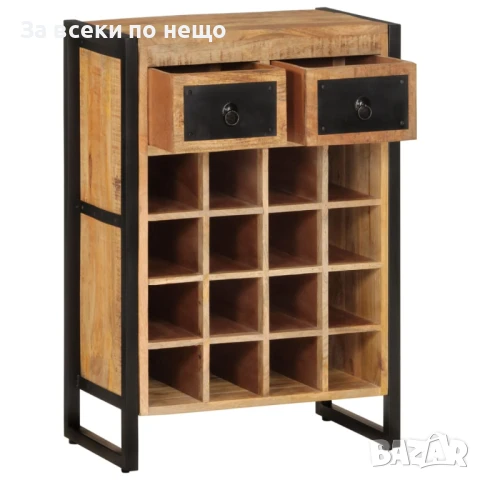 Стойка За Вино За 16 Бутилки, Мангово Дърво Масив Код P724, снимка 7 - Декорация за дома - 50621793