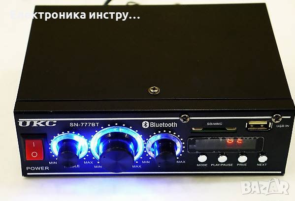 Мини стерео усилвател SN-777BT Bluetooth USB, снимка 2 - Друга електроника - 42376034