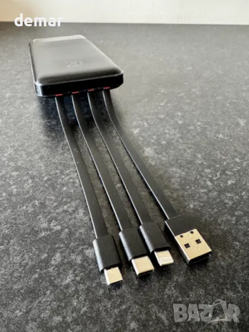 Външна батерия Charmast с 4 вградени кабела, 20000mAh бързо зареждане 20W PD QC, снимка 10 - Външни батерии - 49889653