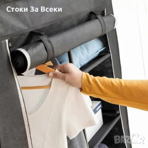 Текстилен гардероб с прахоустойчив капак за дома, снимка 10 - Гардероби - 55784833