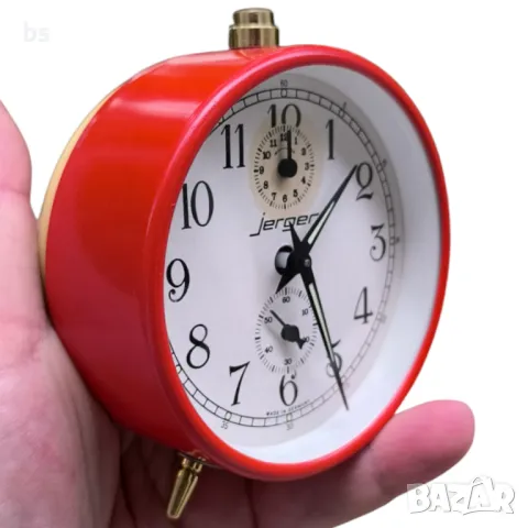Немски механичен будилник Jerger (обслужен), снимка 2 - Антикварни и старинни предмети - 50151206