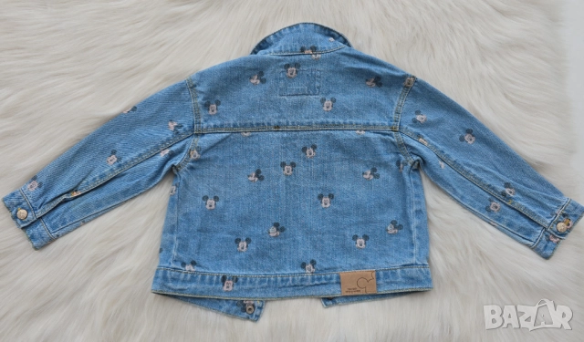 Детско дънково яке ZARA Мики Маус 12-18 месеца, снимка 4 - Бебешки якета и елеци - 52489602