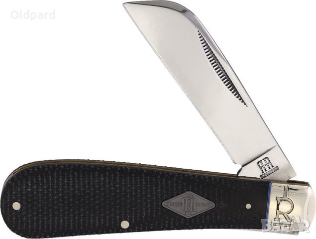 Висококачествен класически сгъваем нож с едно полирано острие. Hawkbill Black Micarta (RR2213), снимка 5 - Ножове - 42699997