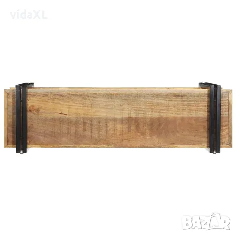 vidaXL Стенен рафт 110x33x45 cm Масивна груба дървесина Манго, снимка 6 - Етажерки - 56147549