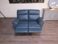 Синьо - зелен кожен диван двойка с ел релакс механизъм La-z-boy, снимка 10