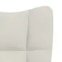 vidaXL Стол за релакс с табуретка, кремавобял, кадифе, снимка 9
