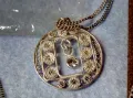 Стар СКЪПОЦЕНЕН ФИЛИГРАНЕН СРЕБЪРЕН МЕДАЛЬОН КОЛИЕ ВИСОКА ПРОБА СРЕБРО с АКВАМАРИН и ПИСЪМЦЕ 46963, снимка 10