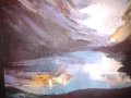 Красива картина маслени бои в/у платно "Рилско езеро" '94, снимка 2