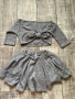 Нов разкошен сив елегантен сет костюм комплект пола топ бюстие Rebrand, снимка 5