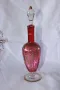 Антикварна рубинена кристална гарафа /декантер/ с позлата от 19 век в стил Bohemia, снимка 5