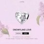 Талисман за гривна Пандора сърце със снежинки Snowflake Love сребро s925 модел 005, снимка 1 - Гривни - 34479086
