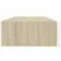 vidaXL Стенен рафт за чекмеджета, дъб и бяло, 60x23,5x10 см, MDF, снимка 7