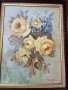 Слънчеви рози и нежни сини звездички  Рисувана върху платно, което е изпънато с фазер и защитено  , снимка 9