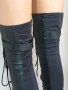 S/M Черни кожени дълги чорапи , снимка 3