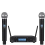 Комплект 2 броя безжични микрофони и UHF приемник с дисплей GLXD4, снимка 4