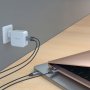 Choetech GaN Fast Charger 100W USB-C PD - 2 x USB-C изхода и с технология за бързо зареждане (бял), снимка 4