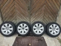 4бр. оригинални алуминиеви джанти 5х112 за Ауди А6, 16 цола със зимни гуми., снимка 1