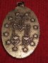СТАРИННА ПОСРЕБРЕНА РИМОКАТОЛИЧЕСКА РЯДКА НАГРЪДНА ИКОНКА ДВУСТРАННА ИТАЛИЯ 34413, снимка 2