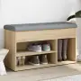 vidaXL Пейка за обувки, сонома дъб, 82x32x45,5 см, инженерно дърво, снимка 2