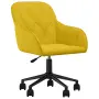 vidaXL Въртящ се офис стол, жълт, кадифе, снимка 1