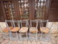 10 стола метални с дървена седалка, снимка 1