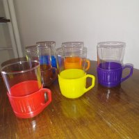6 бр йенски чаши за чай с цветни поставки, снимка 7 - Чаши - 39897553