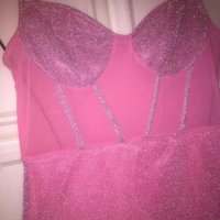 Розова бляскава рокля ХИТ, снимка 4 - Рокли - 39821519