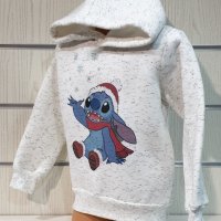 Нов детски коледен суичър с дигитален печат Стич (Stitch) в цвят бял меланж, снимка 8 - Детски анцузи и суичери - 38984768
