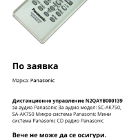 Panasonic N2QAYB000139 дистанционно за система, снимка 2 - Ресийвъри, усилватели, смесителни пултове - 44606087