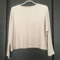 бежов пуловер/блуза с прилеп ръкав, снимка 1 - Блузи с дълъг ръкав и пуловери - 41582555