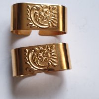 Позлатени пръстени за салфетки-2 броя, снимка 2 - Антикварни и старинни предмети - 42610073