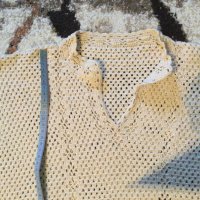 Блуза ,ръчно плетиво,памук,цвят екрю, снимка 2 - Други - 34098178